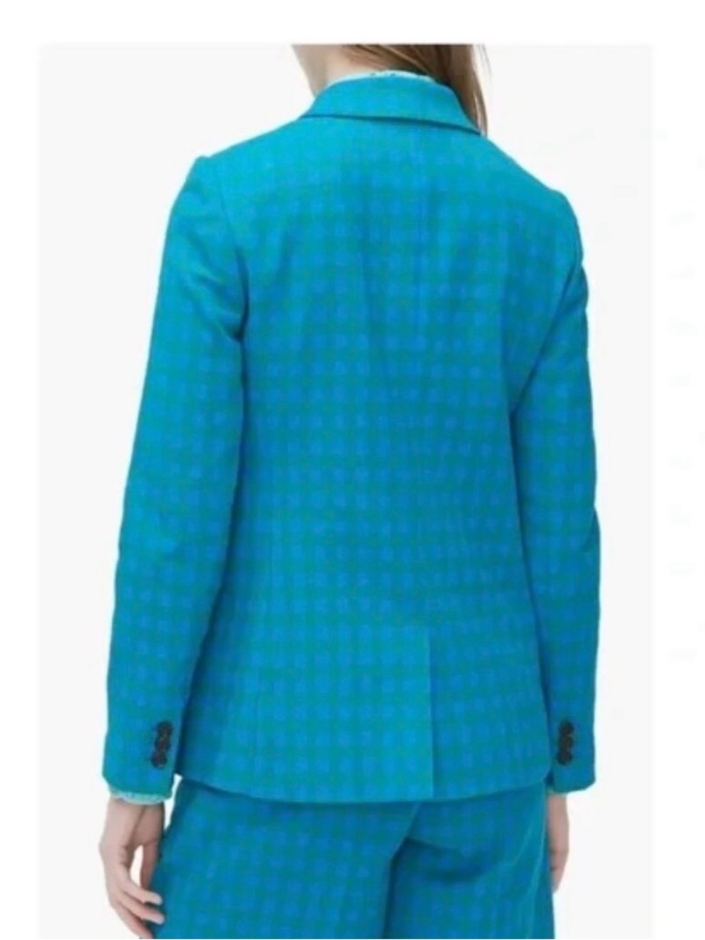 J. Crew Parke Colorful Blue Gingham Plaid Single-Button Blazer - Picture 3 of 8
